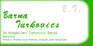 barna turkovics business card